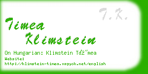 timea klimstein business card